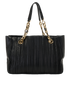 Plisse Tote, &pound;375, Handbags, Black, Leather, Back view